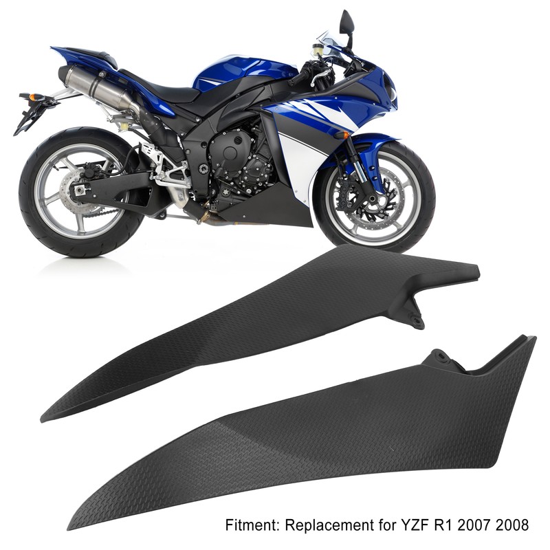 Pair Motorcycle Fuel Tank Side Panel Cover Black Protection Replacement