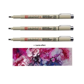 Sakura Pigma Micron Noir Graphic 3 Set of 3 and 1 Card