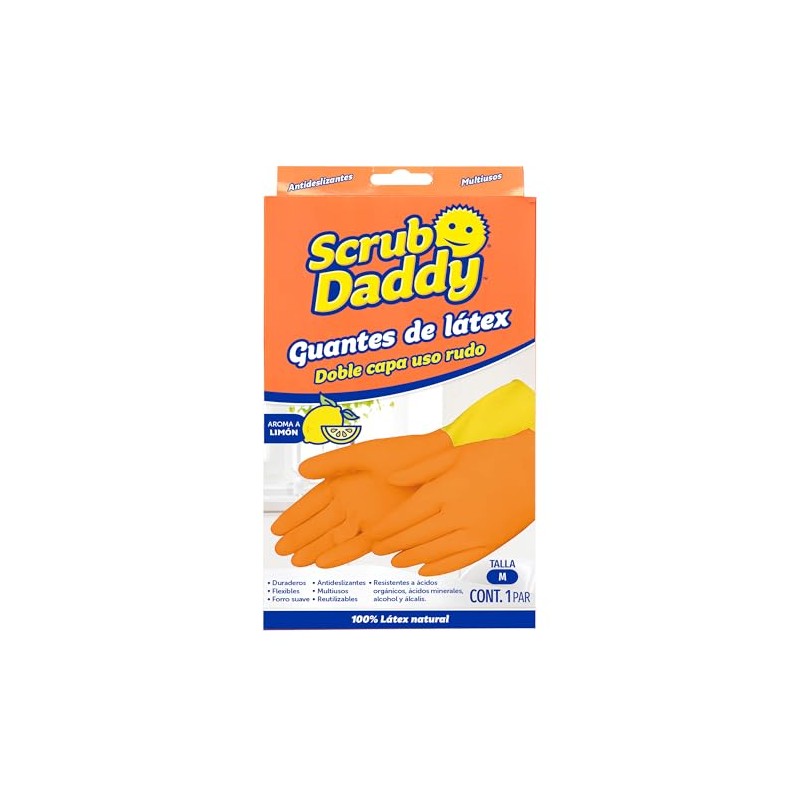 Guantes de Látex doble capa uso rudo, Scrub Daddy, talla