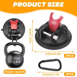 Suction Cup Hooks Camping, 4 Pieces Suction Cup Camping Set, Camping Suction Cups with Hooks, Extra Strong, Strong Multifunctional Suction Cup with Hooks, for Motorhome Awnings, Awning and Tarpaulins