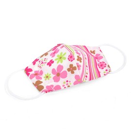 N5326462 Children's Mask, Girl, Antibacterial, Fabric, Elementary School Students, Pollen, Set of 2, Scandinavian Flower Park (Broadground/Pink), Colorful Candy Style