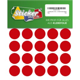 120 Klebepunkte, 30 mm, rot, aus PVC Folie, wetterfest, Markierungspunkte Kreise Punkte Aufkleber