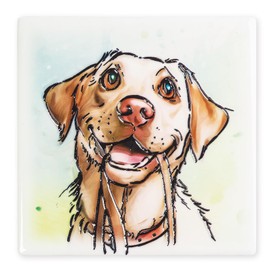 Art of Arora Yellow Labrador Ceramic Coaster 10cm x 10cm 2957