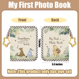 Winnie the Pooh Baby Memory Soft Album, My First Family Album Photo, Pooh Toddler Photo Album, My First Photo Book, Winnie Baby Photo Albums for Babies Newborn for Newborn Toddler Kids 5.5 x 7 inch