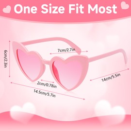 SelfTek 10 Pack Heart Sunglasses, Pink Vintage Heart Shaped Glasses Retro Cat Eye Love Glasses Multipack Fashion Funky Eyewear for Women Hen Party