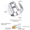 KeyStyle Initial R Thumb Ring, Silver Statement Rings for Women,