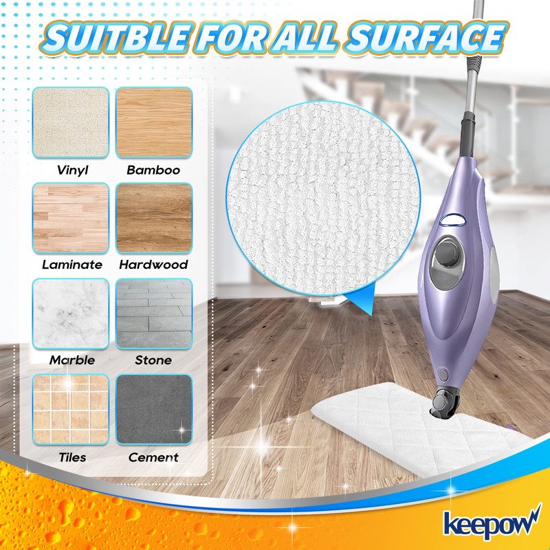 KEEPOW Steam Mop Replacement Pads for Shark Steam Pocket Mop