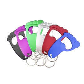 Swatom Foot Shape Bottle Opener with Keychain Key Tag Chain Ring Accessories