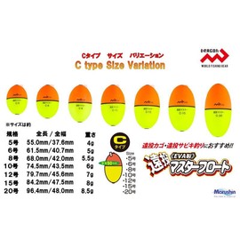 MARUSHINGYOGU(マルシン漁具) 遠投マスターフロートC (ケミ50) 10号