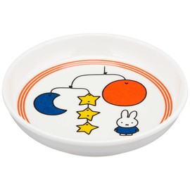 Miffy M-8AAG Space Joy and Museum Small Plate, White, Approx. Diameter 3.7 x Height 0.8 inches (9.4 x 2 cm)