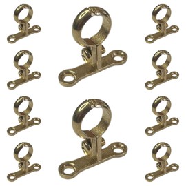 22mm Cast Brass Screw-On Pipe Bracket, Die-Cast Pipe Clip - Pack of 10