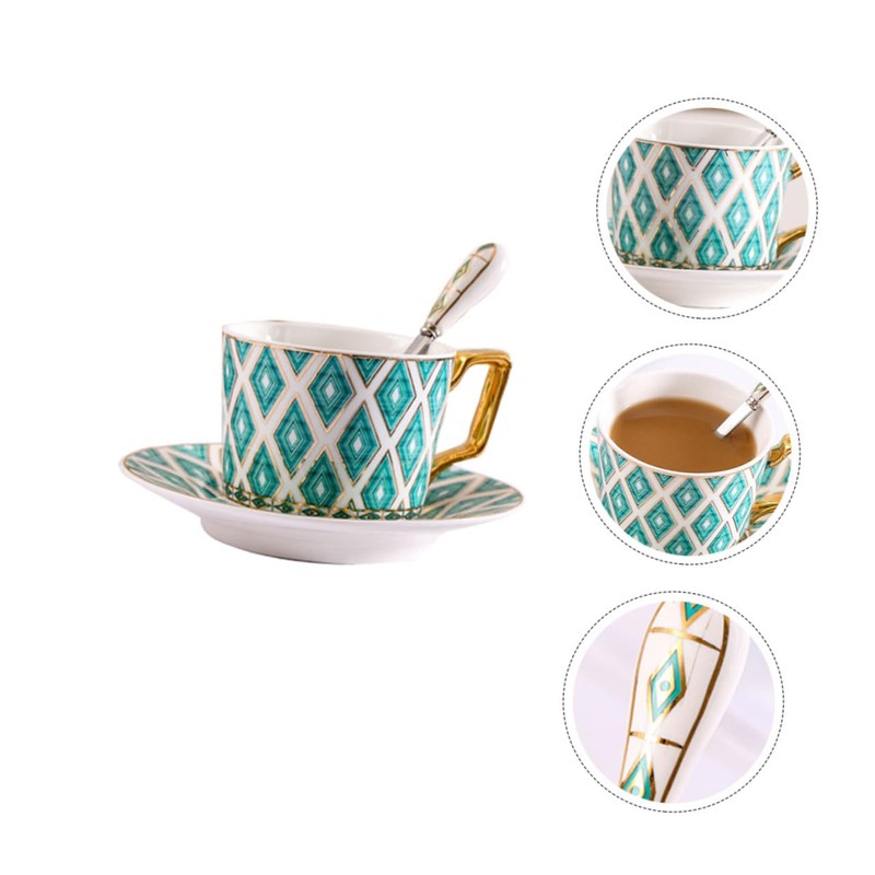 BIUDECO Piece Ceramic Tea Set Gold Trim Pattern Sturdy and