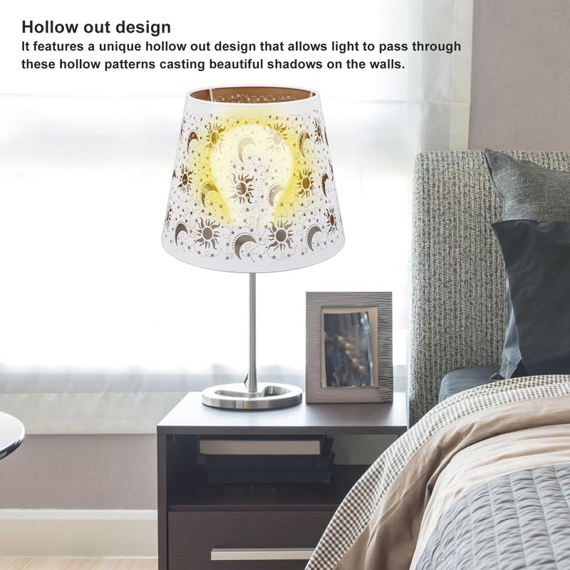 Shadow Lamp Shade, E27/E26 Clip On Table Lampshade, Light Accessories