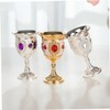NOLITOY 2pcs Alloy Goblet with Flower Pattern Elegant Wine Cups