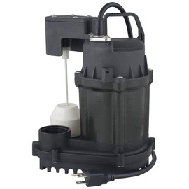 Star 3SVS 1/3 HP Cast Iron Submersible Sump Pump (1-1/2" Discharge Passes 3/8" Solids) Low Profile Premium Vertical Float Switch, 54 GPM