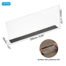 PATIKIL 8 Pack Shelf Dividers for Closet Organization, 9.9x1.6x4.8 Acrylic Magnetic Closets Separator Kitchen Cabinet Shelves Under Bed Blocker for Bedroom Kitchen Office, Clear
