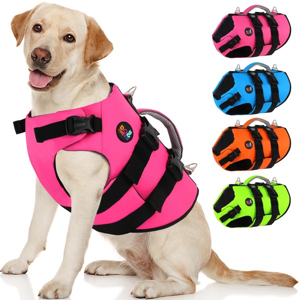 Dogcheer Dog Harness Life Jacket, High Buoyancy Neoprene Dog Life