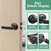 RAZCC Privacy Door Handles, 2 Pack Matte Black Door Lever,