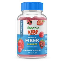 Lifeable Sugar Free Prebiotics Fiber for Kids - 4g - Great Tasting Natural Flavored Gummy Supplement - Keto Friendly - Gluten Free, Vegetarian, GMO Free - for Gut and Digestive Health - 90 Gummies