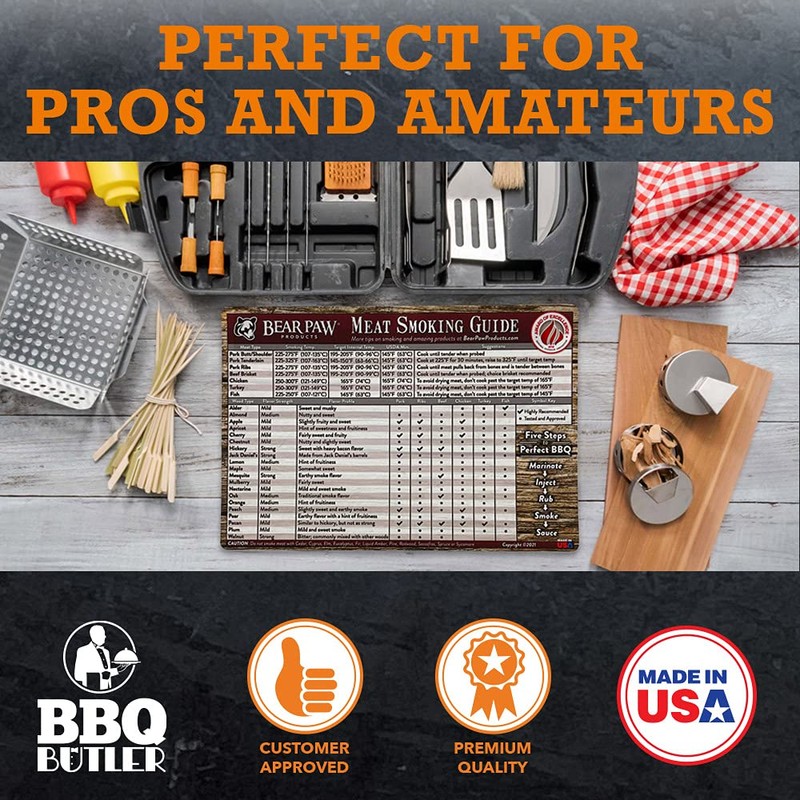 Bear Paws Meat Smoking Guide Magnet - Smoker Accessories -