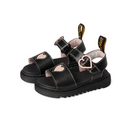 Dr. Martens Girls Marlowe Hearts (Little Big Kid) Sandal, Black, 11