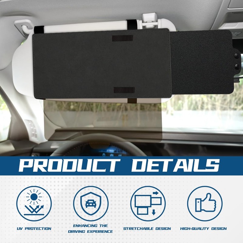 Sun Visor Extender for Car, Polarized Car Visor Extender with