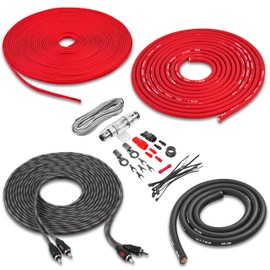 Belva True 4 Gauge AWG Premium CCA Complete Amplifier Wiring Kit with OFC 2-Channel RCA Cable - BAK42 RED