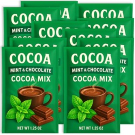 Mint Cocoa Mix Hot Chocolate 10 Packets - Nonfat Milk, Instant Drink Add Hot or Cold Water - Gluten Free & Kosher Dairy Friendly (1.25 oz Each) 12.5 oz Total