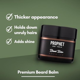 PREMIUM 2 IN 1 Beard Balm and Wax Styler FOR MEN! Adds Mild Hold, Softens Beard Hairs, Mustache & Goatee, Shine Booster and Fuller Thicker Beard Growth! Prophet and Tools