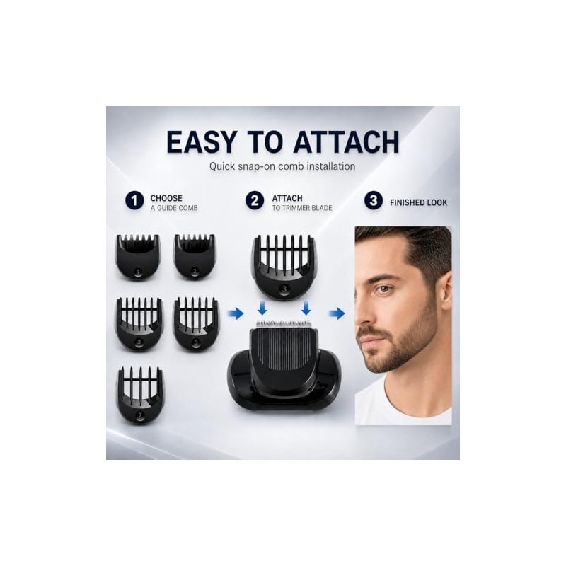 Replacement Razor Head with 5 Guide Combs (1/2/3/5/7mm) Compatible with
