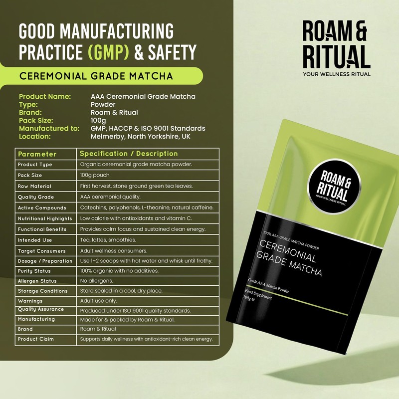 Matcha Powder Ceremonial Grade 100g | Pure AAA Grade Ceremonial