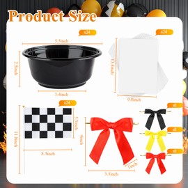Teenyyou 24 Sets Race Car Party Candy Gift Wrap Table Centerpieces Includes Disposable Lunch Boxes Cellophane Bags Twist Tie Bows Checkered Flags For Race Car Themed Birthday Party Supplies