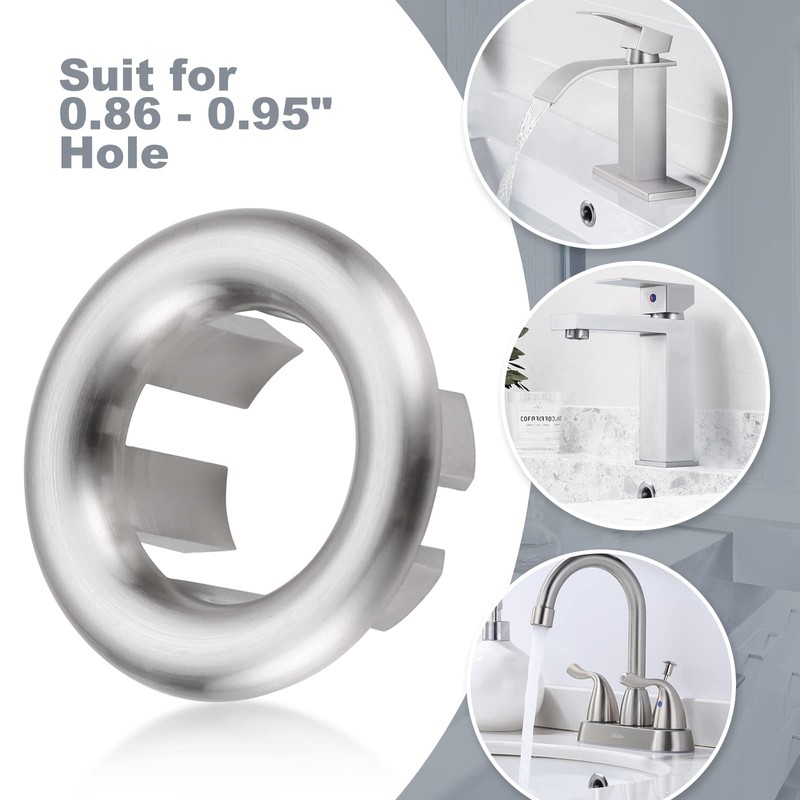 Sink Overflow Ring Brushed Nickel: ARCORA 2 Pack Bathroom Kitchen