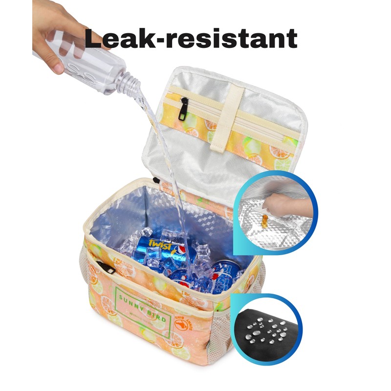 SUNNY BIRD Foldable Insulated Lunch Bag Leakproof Thermal Lunch Box