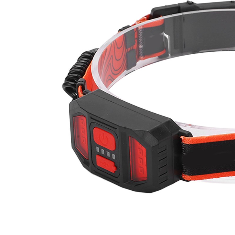 USB Rechargeable LED Headlamp Waterproof Outdoor Red Light Warning Head