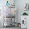 Homdox 3 Tier Heavy Duty Garment Rack with Wheels, Adjustable