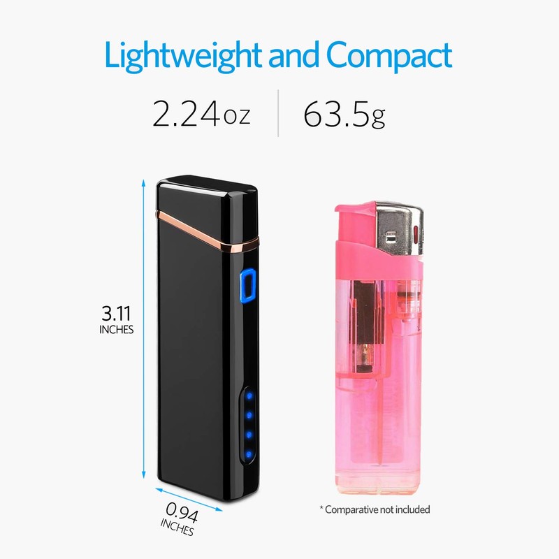 Lighter, Electric Arc Lighter USB Rechargeable Windproof Flameless Lighter Plasma