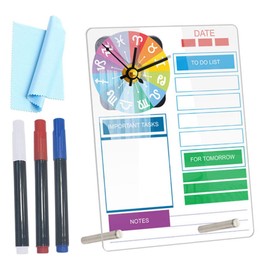 Ciieeo Acrylic Whiteboard for Desk Memo Writing Board Pen Digital Calendar Clock Write Erase Board
