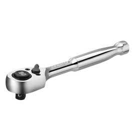 WORKPRO Ratchet Handle, Ratchet Wrench, Socket Wrench, Insertion Angle 0.25 inch (6.35 mm), Thin, 90 Thread Gear, Easy Switch Rotation Direction, Quick Release Button, Compact, Tightening Bolts, Nuts