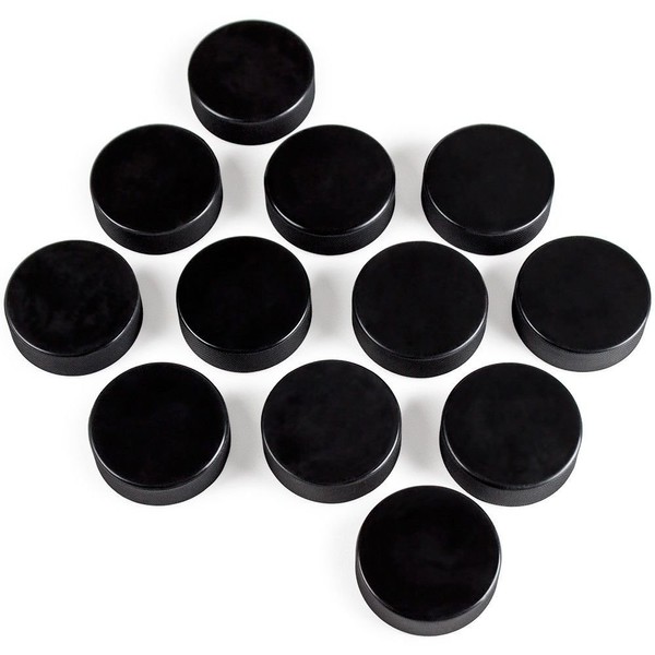 Crown Sporting Goods Ice Hockey Pucks (Set of 12), 6-Ounce