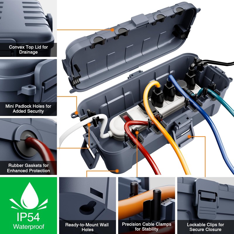 [2 Pack] Outdoor Electrical Box Waterproof, Flemoon Medium Weatherproof Electrical