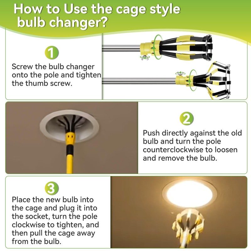 Dreyoo 3 Pieces Set Light Bulb Changer, Standard Incandescent, Floodlight