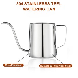 Doseno Small Watering Can for Indoor Plants, Mini Indoor Watering Can with Long Spout and Handle 12 Oz / 350 ml Rust-Proof 304 Stainless Steel Material