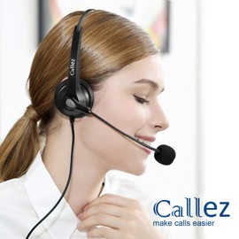USB Headset PC for Business Skype UC Lync SoftPhone Call Centre Office Stereo PC Headphones with Microphone Noise Cancelling & Volume Control Crystal Clear Chat, Super Light, Ultra Comfort