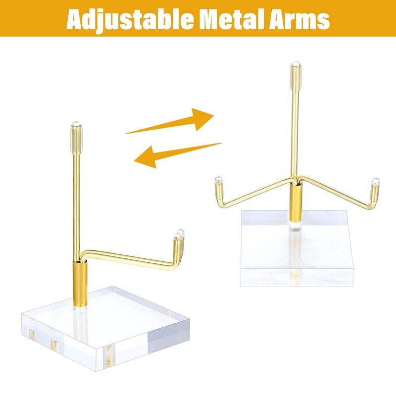 MAQUITA 6 Pcs Acrylic Easel Display Stand, Crystal Acrylic Easel