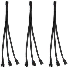 Aypzuke 3 Pack Computer PC PWM Fan Splitter Cable 1 to 3 (4 Pin+3 Pin)