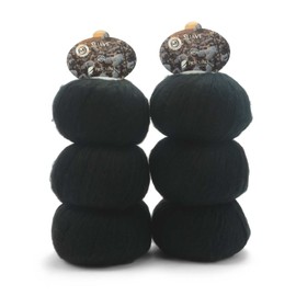 Pascuali Suave Natural Knitting Wool 100% Cotton for Knitting and Crocheting, Colour: Black 98, Pack of 6