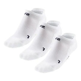 R-Gear CEP Compression Running Socks For Women, No Show with Heel Tab, Light Cushion | Breathable, Maintain Blood Circulation, Moisture Control, Reduce Swelling | L, Pure White, 3 Pack