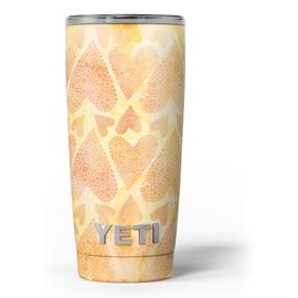 Design Skinz The Yellow Orange Tiny Hearts of a Whole - Skin Decal Vinyl Wrap Kit compatible with the Yeti Rambler Cooler Tumbler Cups