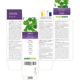 Ginkgo (Ginkgo biloba) Leaves Alcohol-Free Mother Tincture Naturalma - Liquid Extract Drops 500 ml - Food Supplement - Vegan